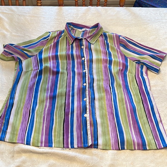 Alia Tops - Short Sleeve Button Down Top Sz 20W